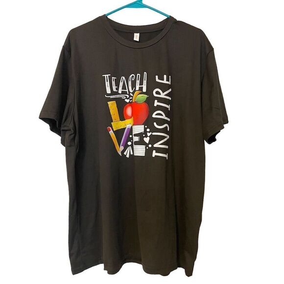 Teach Love Inspire Women's Graphic Tee Multicolor Short Sleeve L - Picture 11 of 13